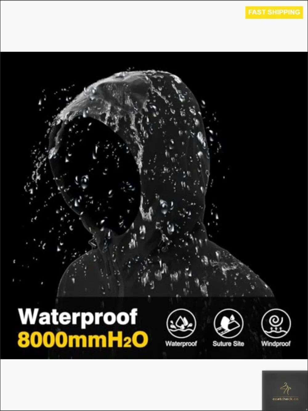 Lightweight Waterproof Rain Jacket with Hood for Outdoor Activities